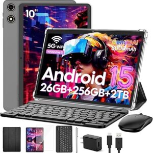 Tablet Android 15 2026 con teclado, 26GB+256GB+2TB Expand, tableta 2 en 1 de 10 pulgadas
